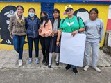 Jakelin with teens at Tabacundo school - June 2, 2023
