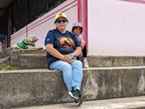 Jakelin with a student atAtahualpa school at Chaupiloma - June 3, 2023